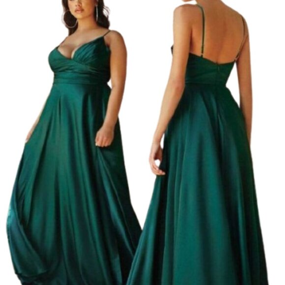 NWT Ladivine 7485 Soft satin Prom Dress Burgundy Size 4 - Picture 3 of 6